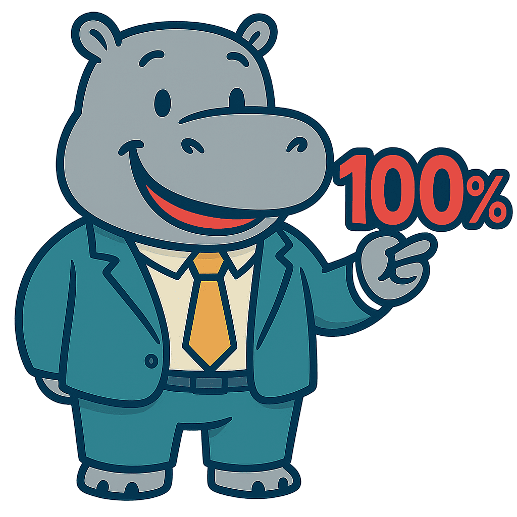 Hipopótamo calculando una hipoteca 100